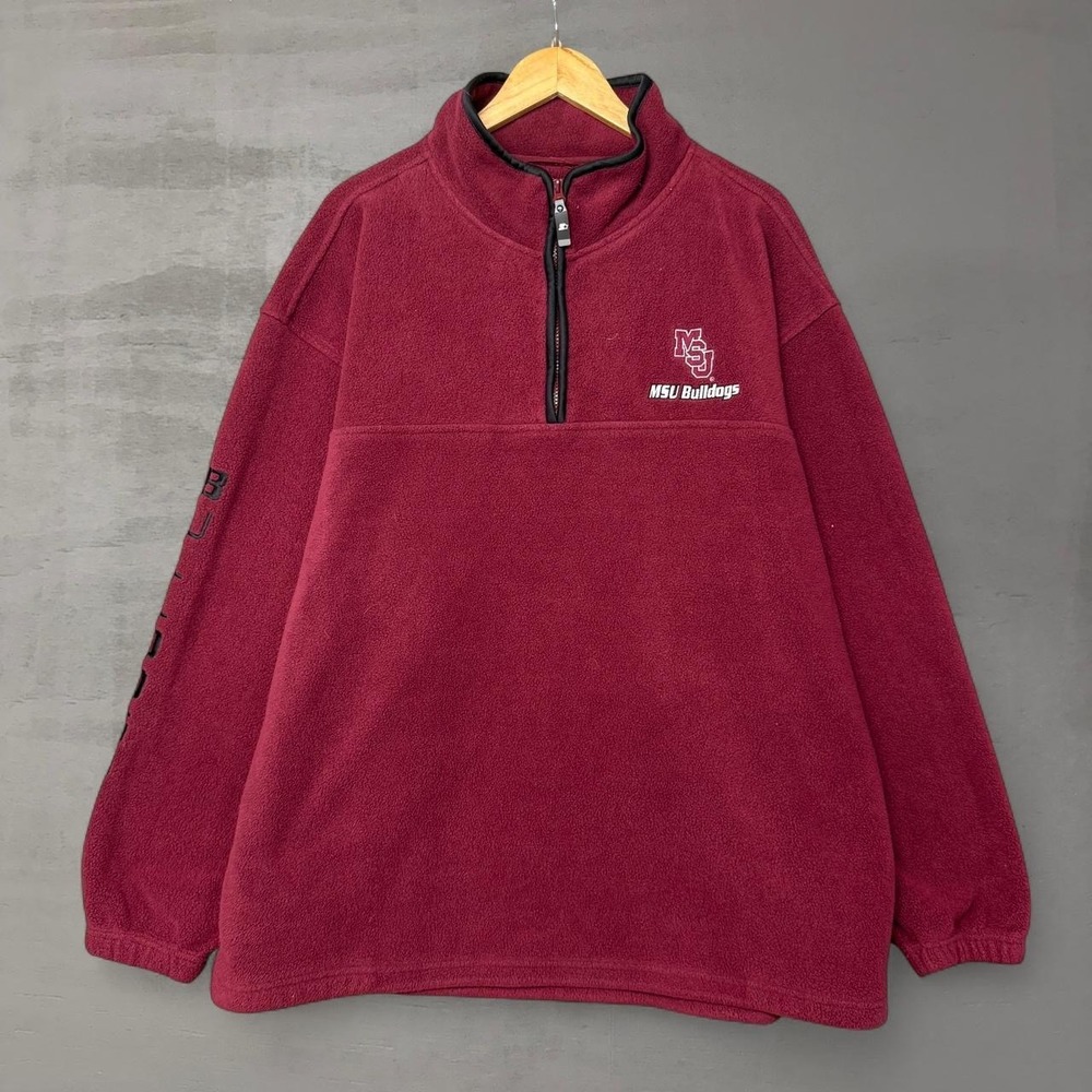 Mississippi State Bulldogs‎ Starter Vintage Fleece Pullover Red 1/4 Zip Men's XL